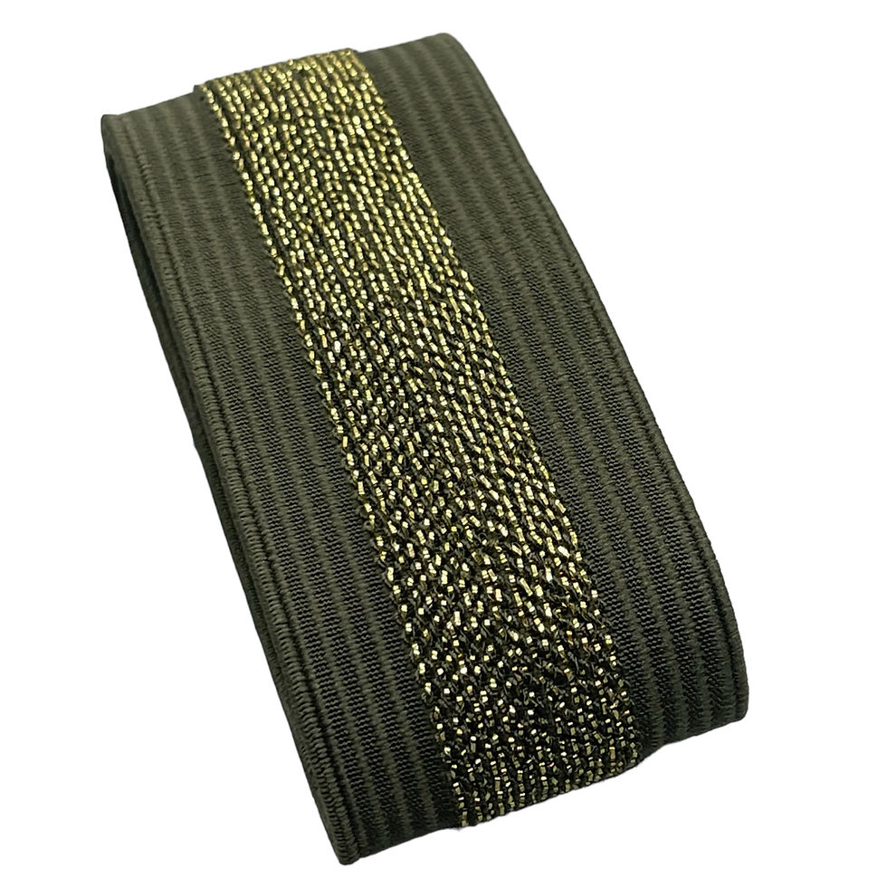 Thumbnail: Olive Green Center Shimmer Metallic Stripe