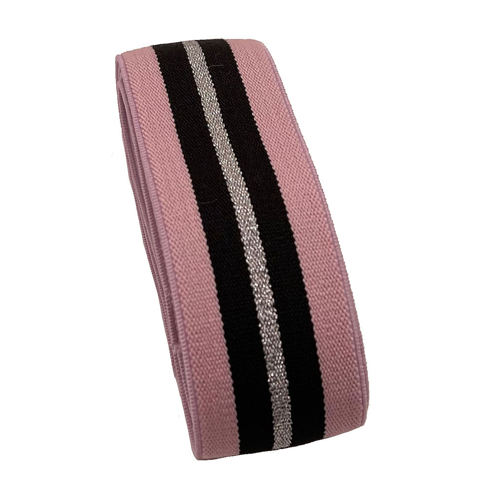 Thumbnail: Light Pink Black Silver Metallic Stripes