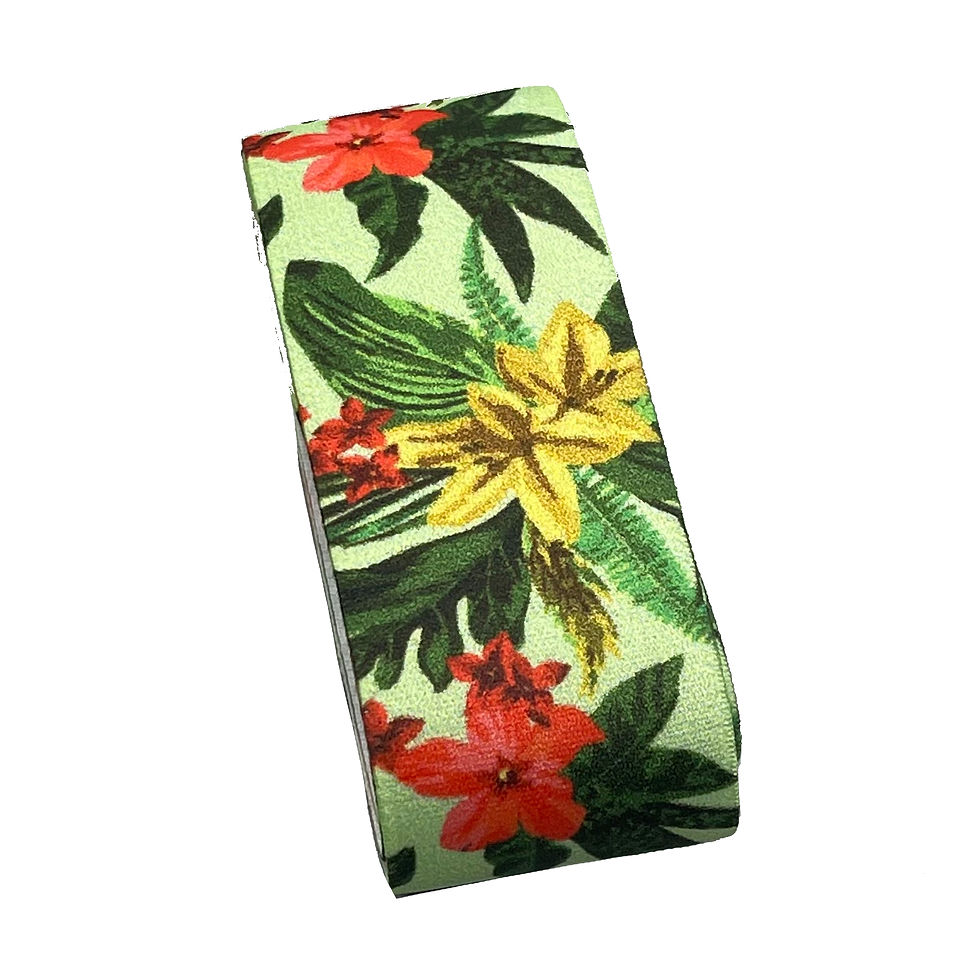 Thumbnail: Light Green with Tropical Flowers Printed