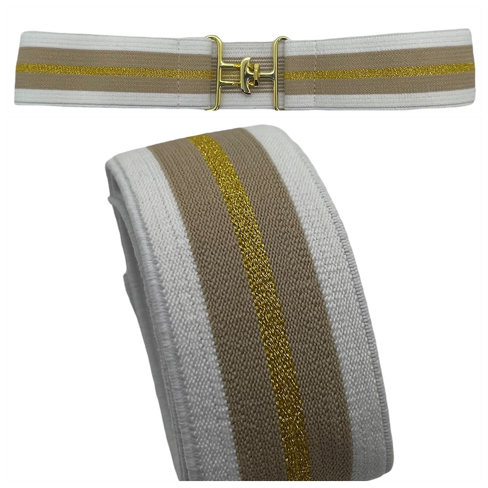 Thumbnail: White Tan Gold Metallic Stripes