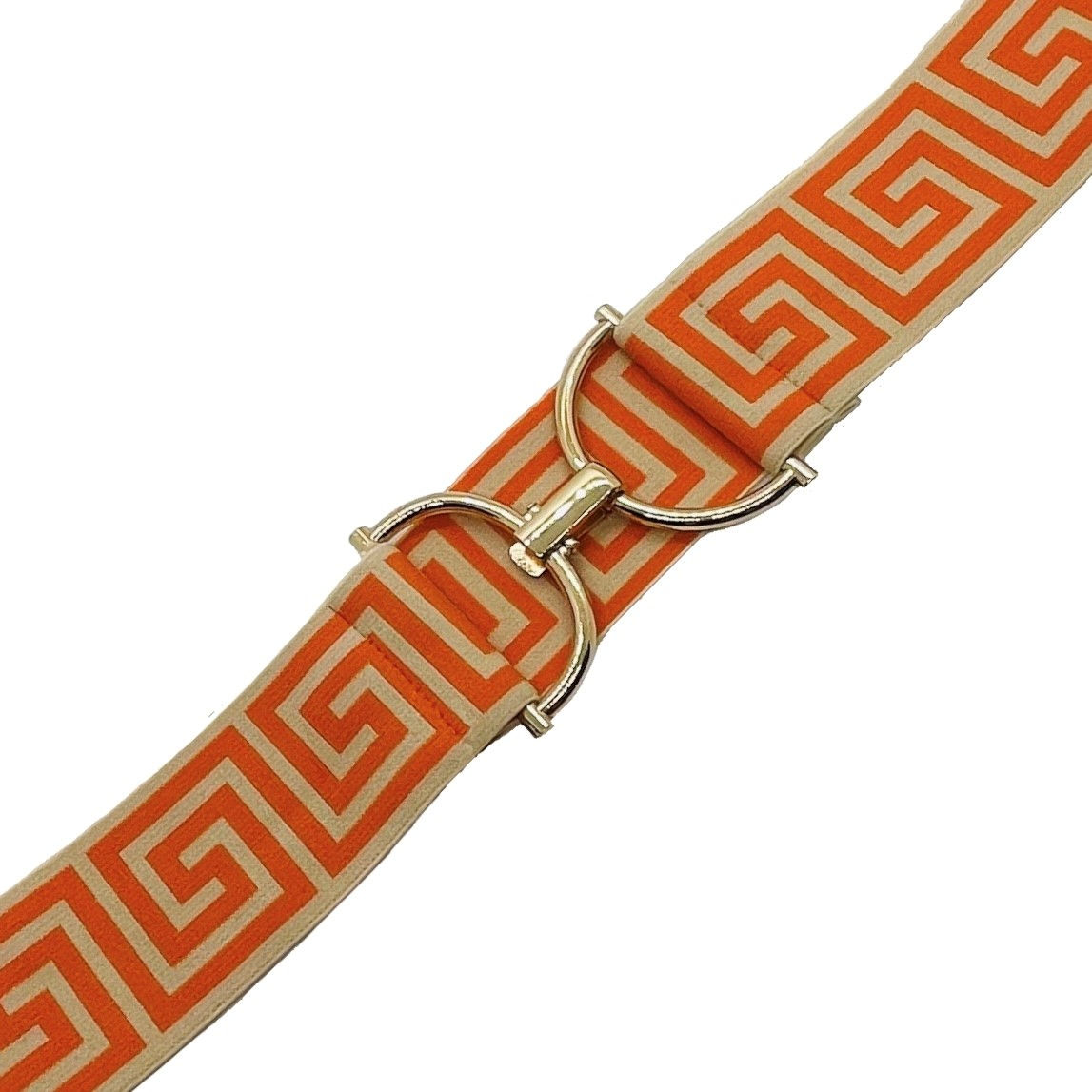 Orange Tan Greek Keys