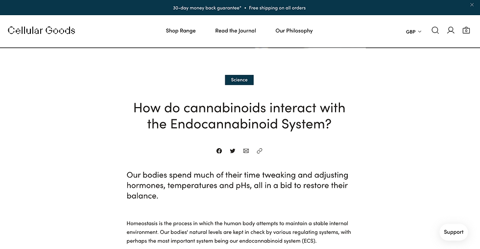 Cellular Goods Cannabinoids Evergreen Website Content