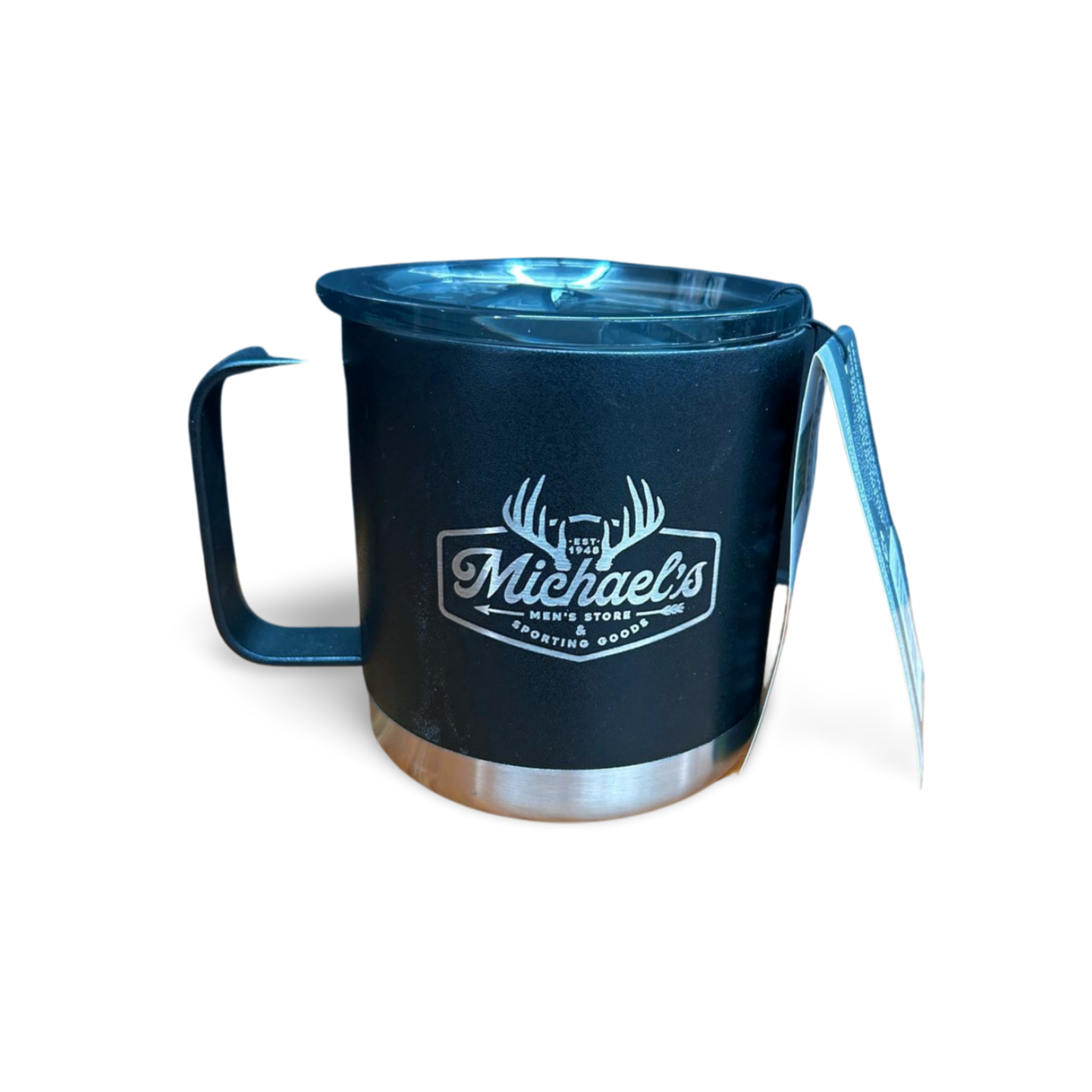 MICHAEL'S 15OZ CAMP MUG WITH SLIDE LID -BLACK