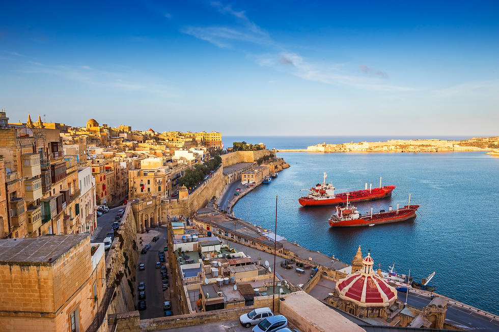 The harbour at Valletta in Malta