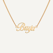 Collar Bruja palabra lettering en oro con cadena zoom