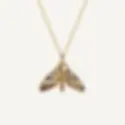 Collar polilla en oro con cadena zoom