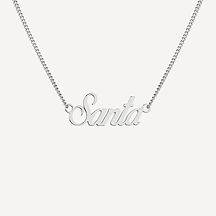 Collar Santa palabra letterin en plata con cadena zoom
