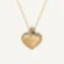 Collar corazon mexicano brave coraje en oro con cadena zoom