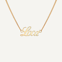 Collar Loca palabra lettering en oro con cadena zoom