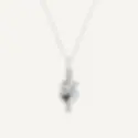 Collar puñal y corazon en plata con cadena zoom