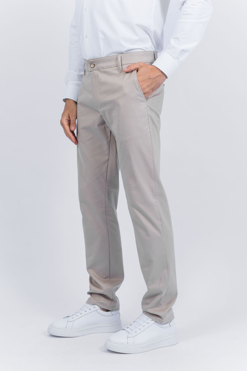 Miniatura: 03.3408-M Calça alfaiataria bolso faca sarja lisa Pima