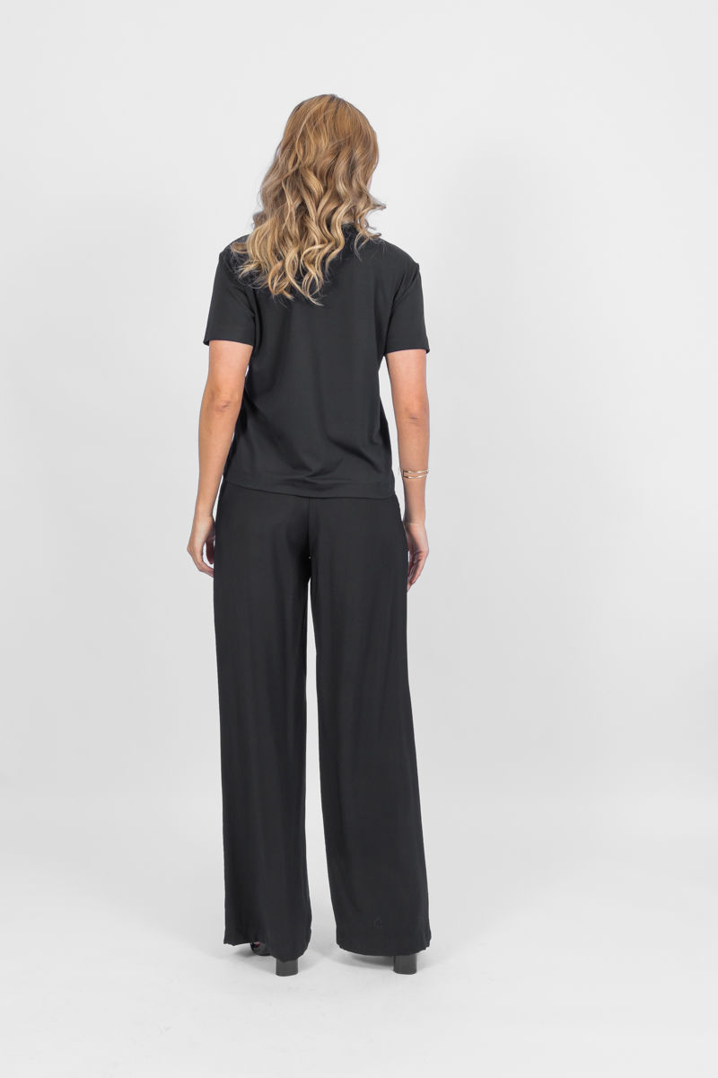 Miniatura: 03.3547-W Calça alfaiataria pantalona com pregas e bolso faca