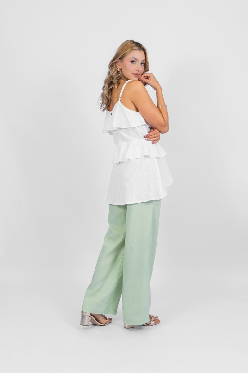 Miniatura: 03.3558-W Calça wide leg com detalhes de fivela