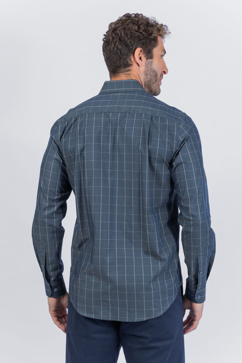 Miniatura: 01.21126-R Camisa manga longa tricoline xadrez Ravello