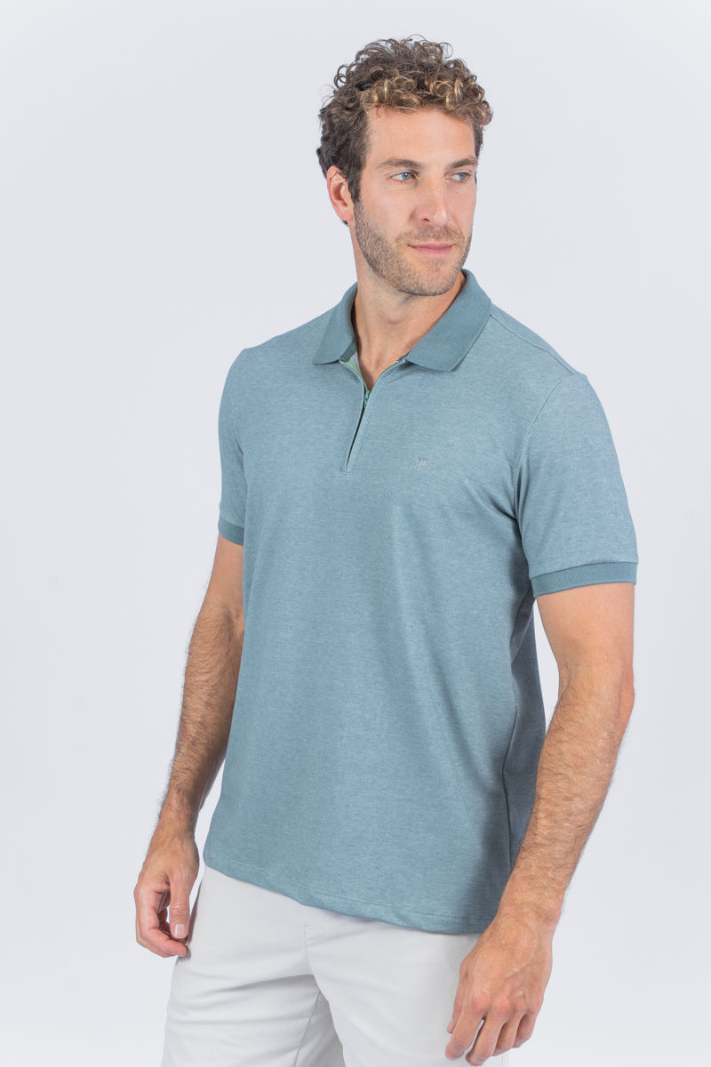 Miniatura: 02.5095-F Polo malha piquet lisa com ziper