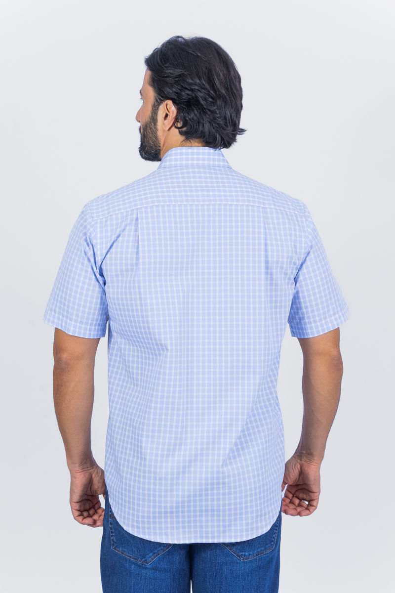 Miniatura: 01.20749-N Camisa 100% algodão tricoline xadrez manga curta