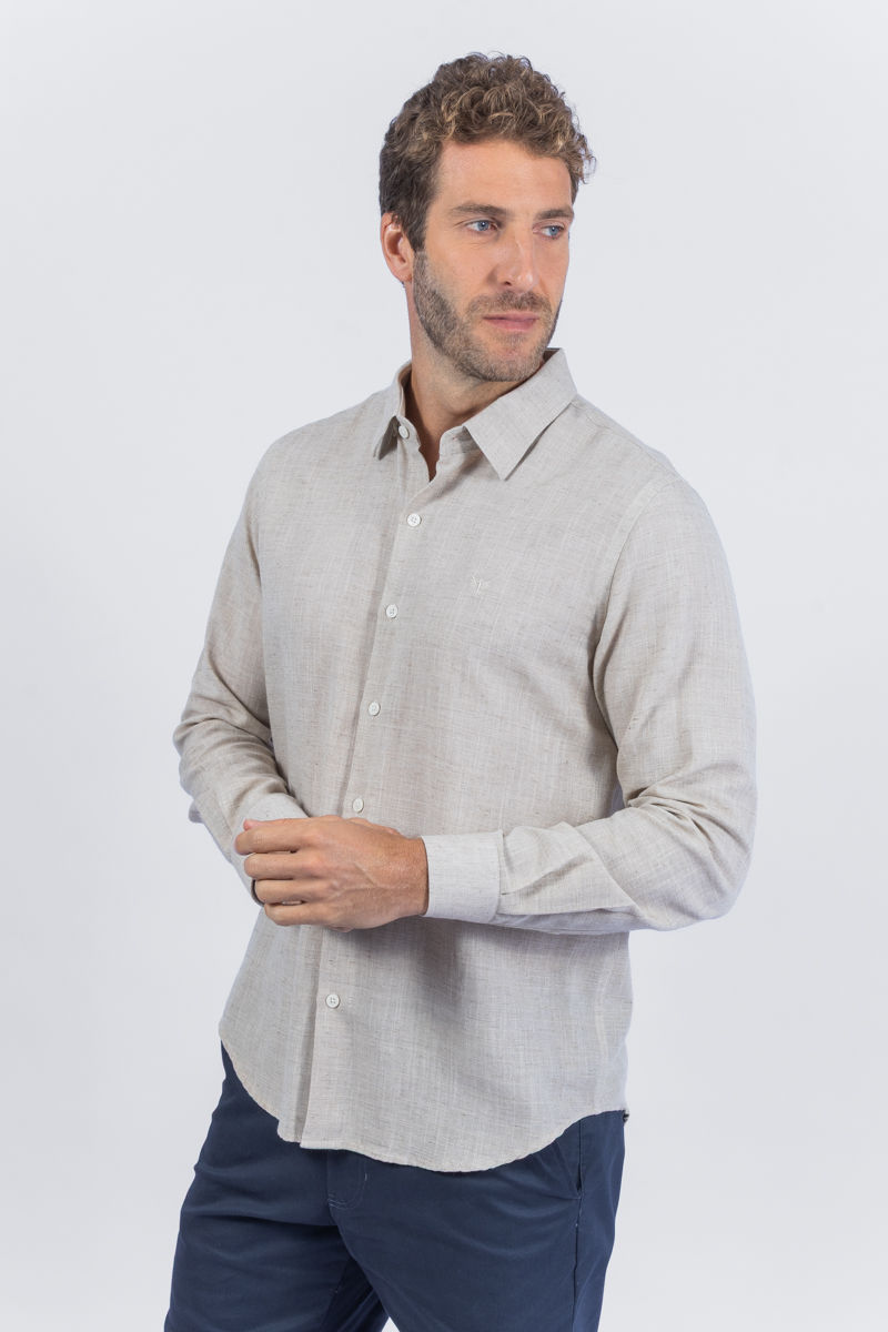 Miniatura: 01.21142-F Camisa manga longa algodão com linho Flame