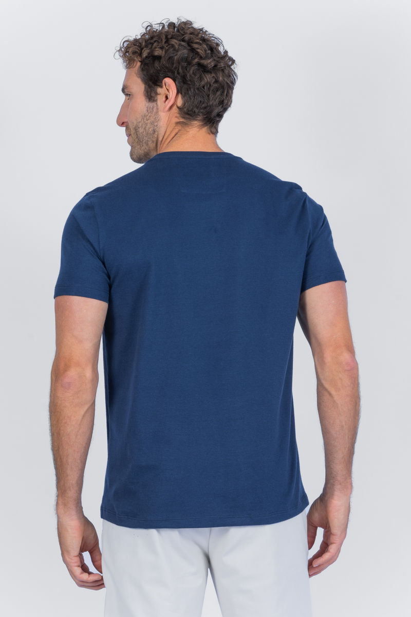 Miniatura: 05.5111-F T-Shirt meia malha lisa gola henley