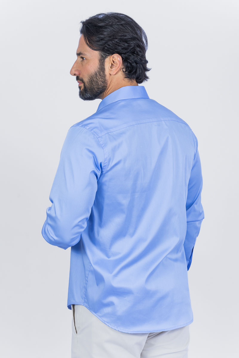 Miniatura: 01.20912-F Camisa Algodão com elastano  tricoline liso acetinado manga longa