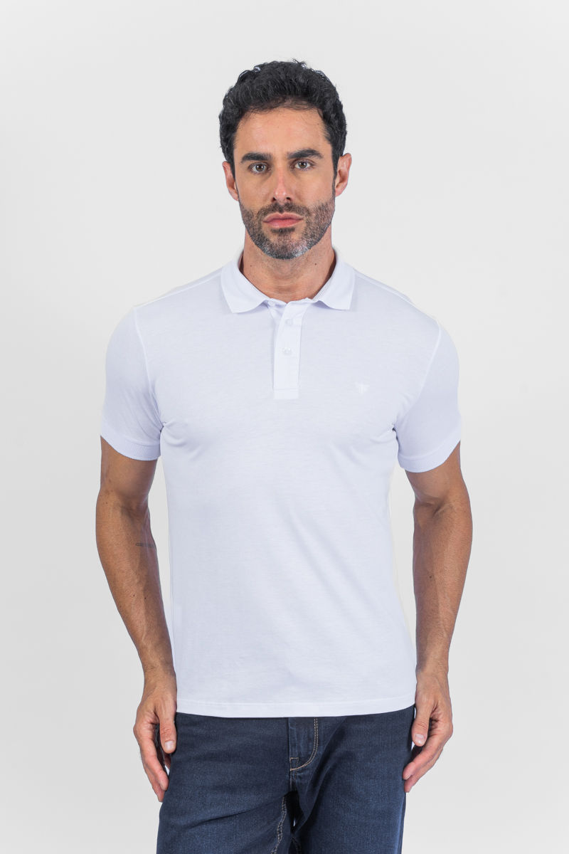 Miniatura: 02.5273-M Polo manga curta meia malha Pima