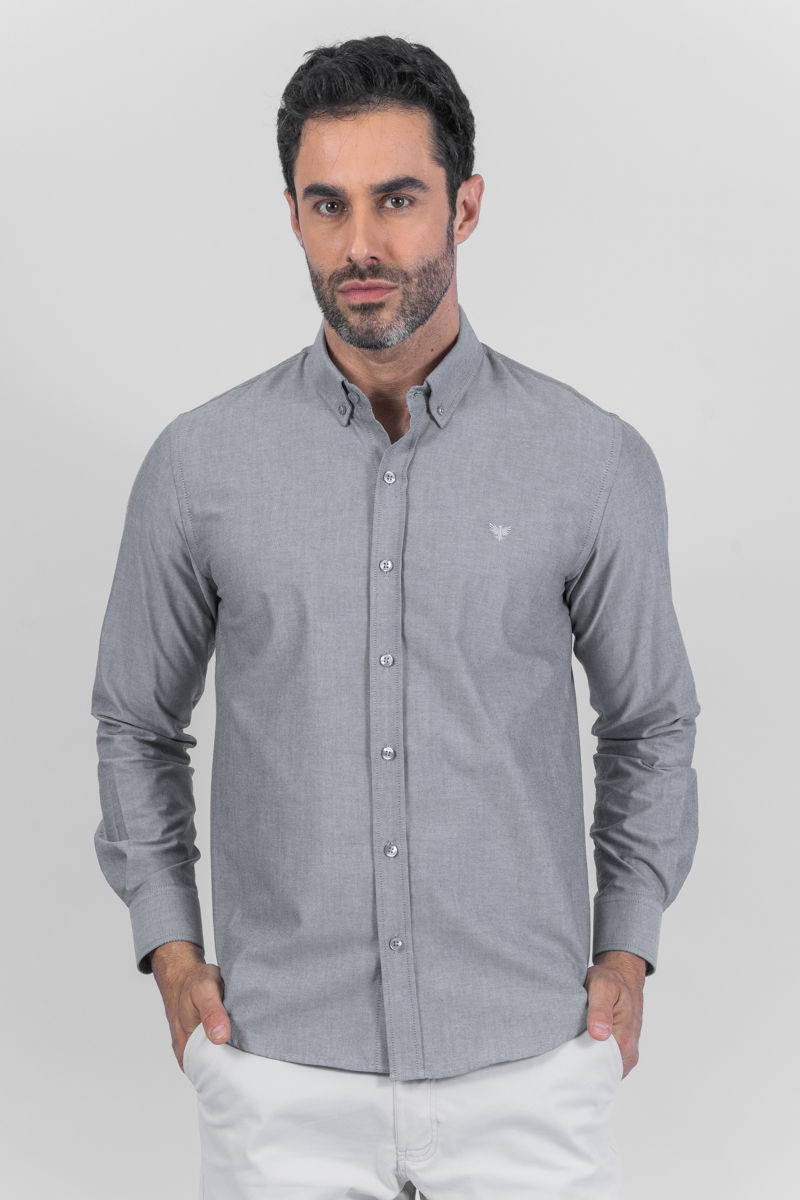 Miniatura: 01.21074-N Camisa manga longa oxford
