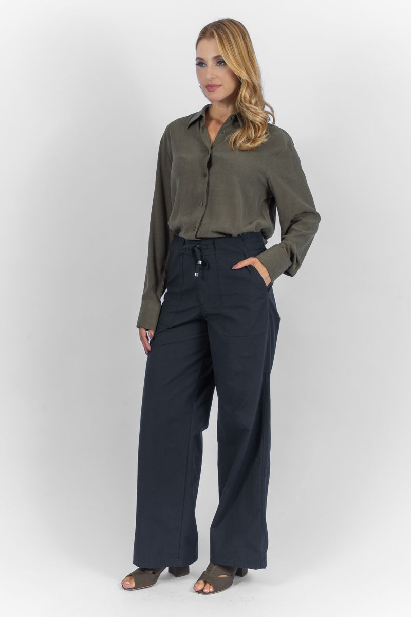 Miniatura: 03.3621-W Calça wide leg bolso sobreposto e cordão