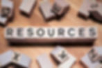Wood blocks spelling out Resources