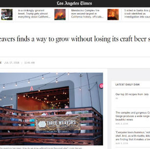 LA Times - Three Weavers finds a way to grow without losing its craft beer street cred