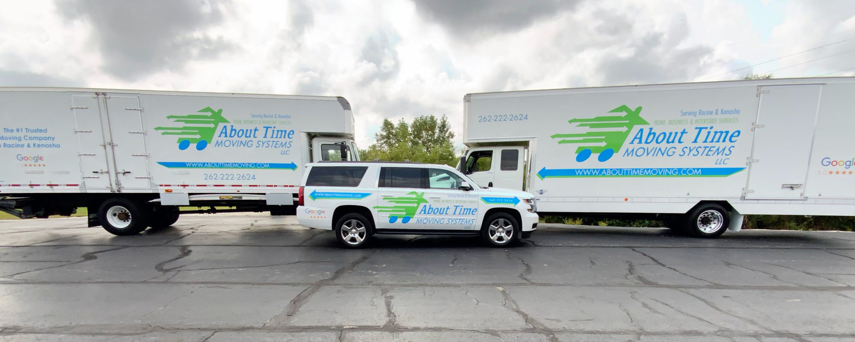 About Time Moving trucks lined up