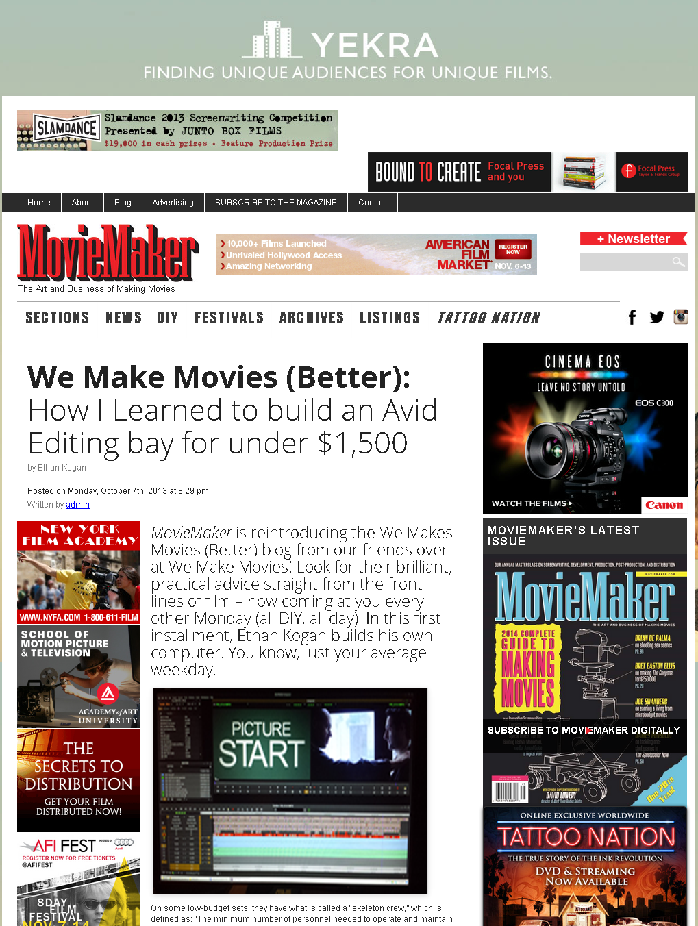 MovieMaker Mag - How I Built an Avid