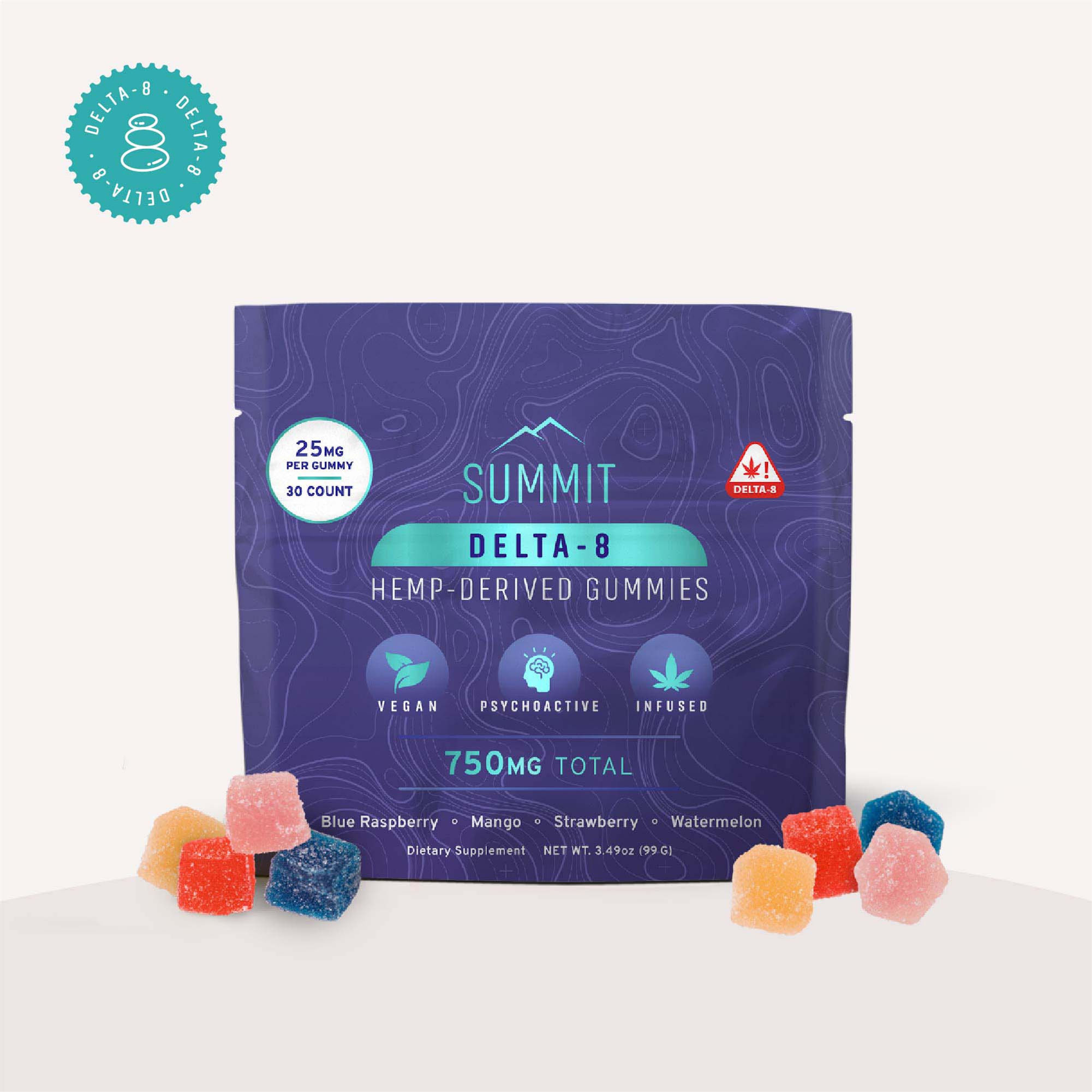 Summit Delta-8 THC 25mg Vegan Gummies