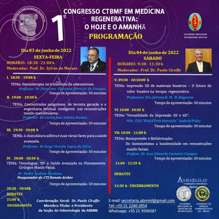 1º Congresso Brasileiro de Cirurgia e Traumatologia BucoMaxiloFacial em Medicina Regenerativa