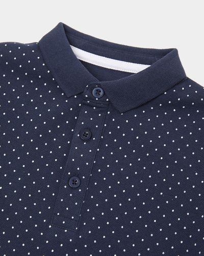 Thumbnail: Boys Pique Polo- Navy Spot