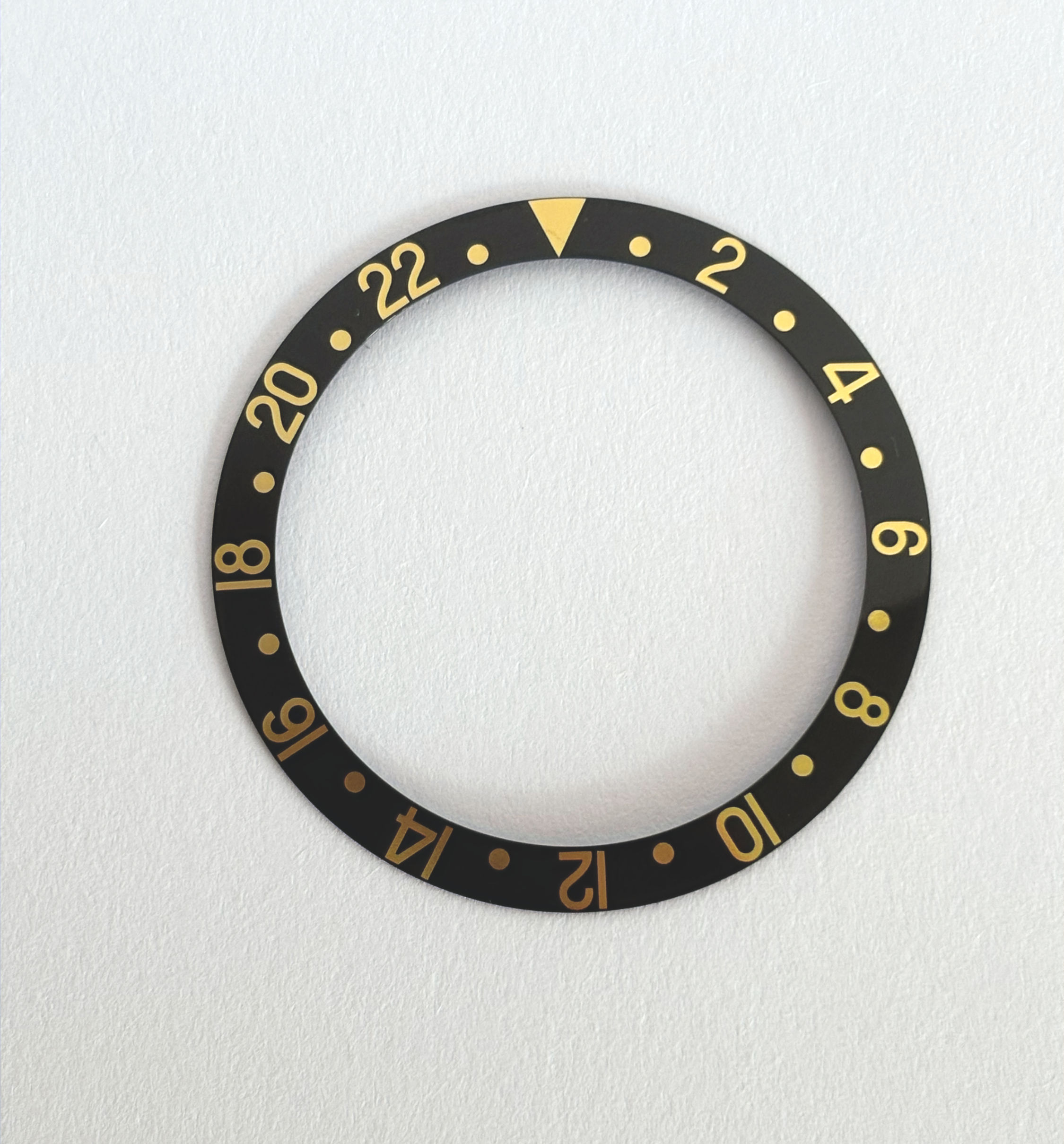 BEZEL INSERT TO FIT ROLEX GMT 315-16718-11 BLACK & GOLD