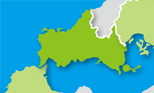 山口県全域、広島県・福岡県