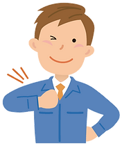 作業服男性胸に手