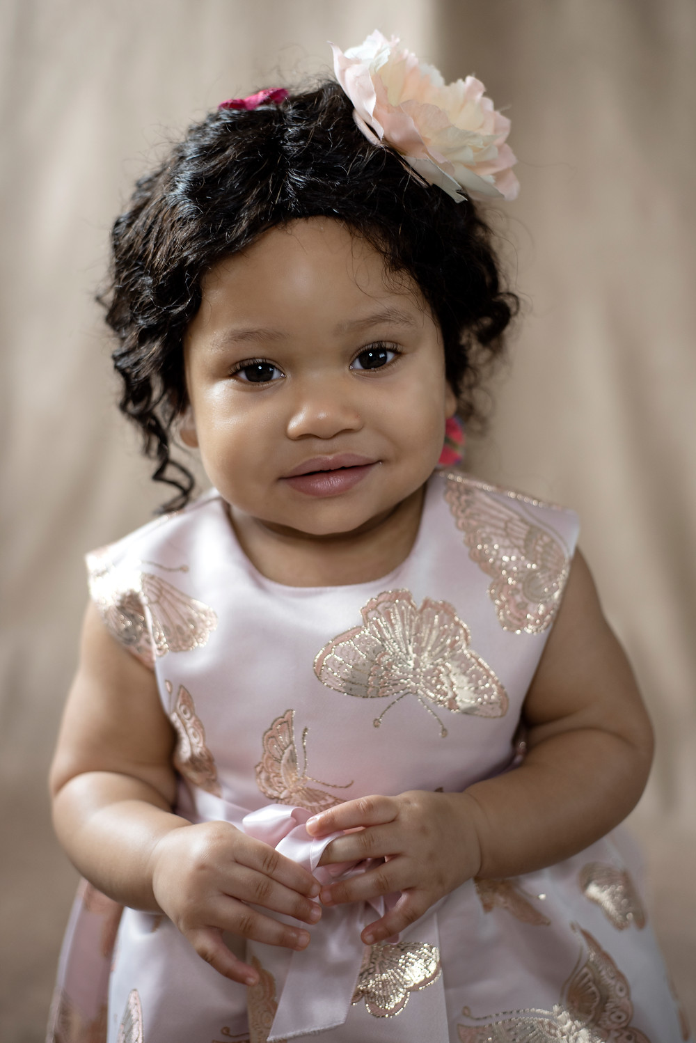 Portrait baby girl in Manchester studio