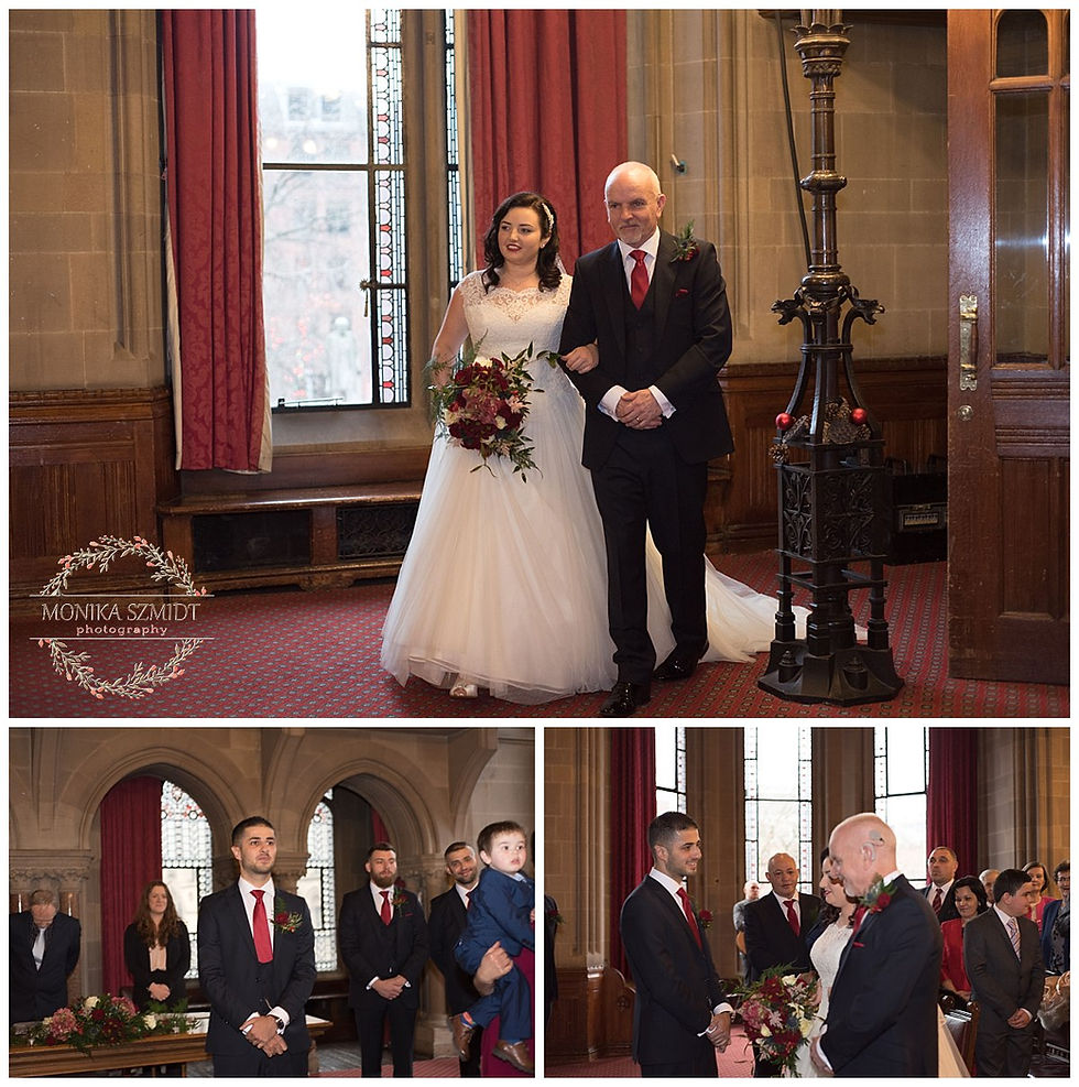 wedding vows at Manchester Town Hall
