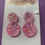 Thumbnail: Pink opal 'broken ice' dangle resin earrings
