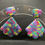 Thumbnail: Polymer clay earrings - 'Neon brights' dangles