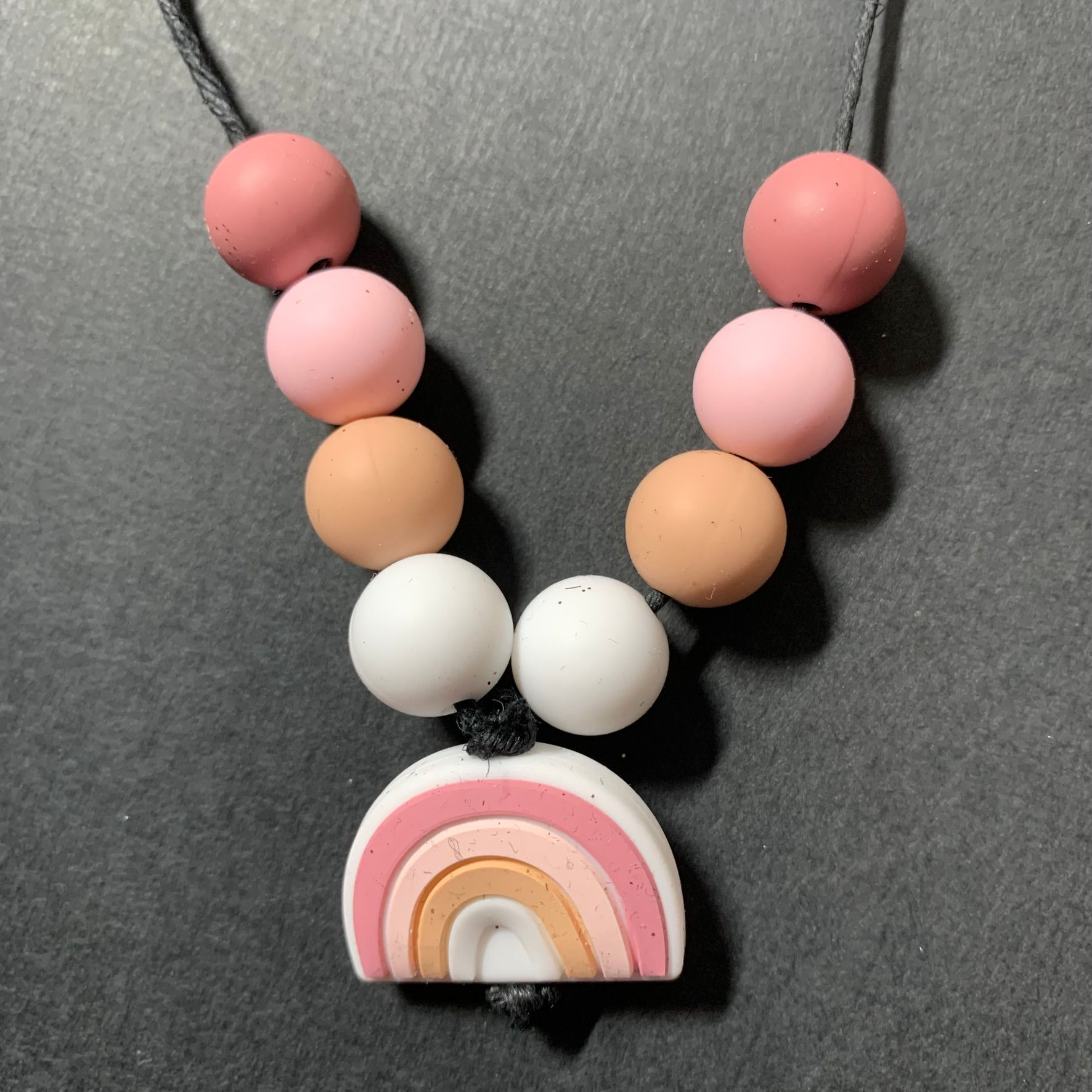 Earth tones rainbow silicone necklace