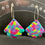 Thumbnail: Polymer clay earrings - 'Neon brights' small dangles