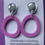 Thumbnail: Purple and silver oval dangle earrings