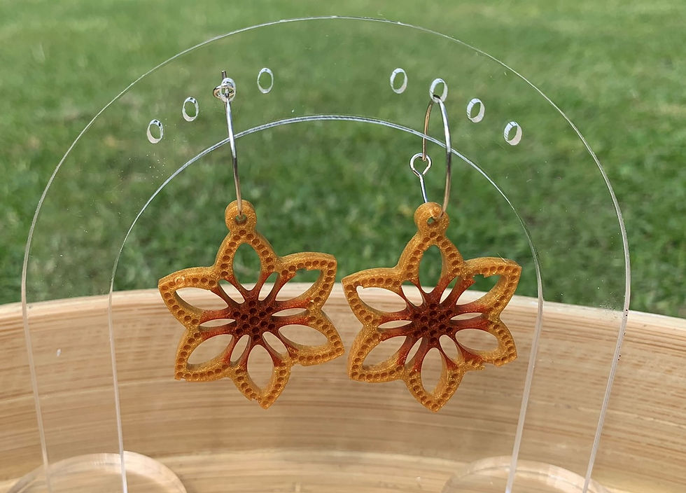 Gold snowflake hoop earrings