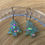 Thumbnail: Blue opal Christmas tree hoop earrings