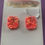 Thumbnail: 'Orange crush' rectangular stud earrings