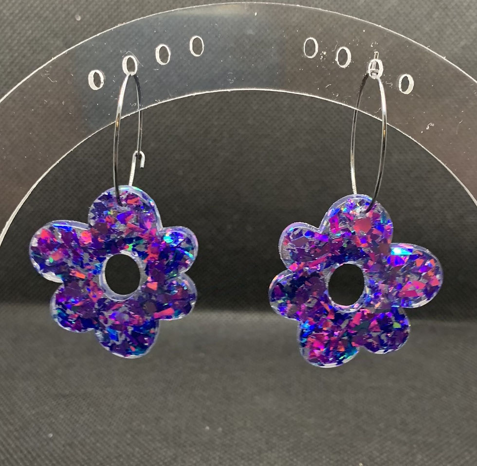 'Fantasy' blossom resin earrings