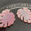 Thumbnail: Coral sparkle monstera resin earrings