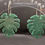 Thumbnail: Mint green monstera resin earrings
