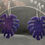 Thumbnail: Violet blue monstera resin earrings